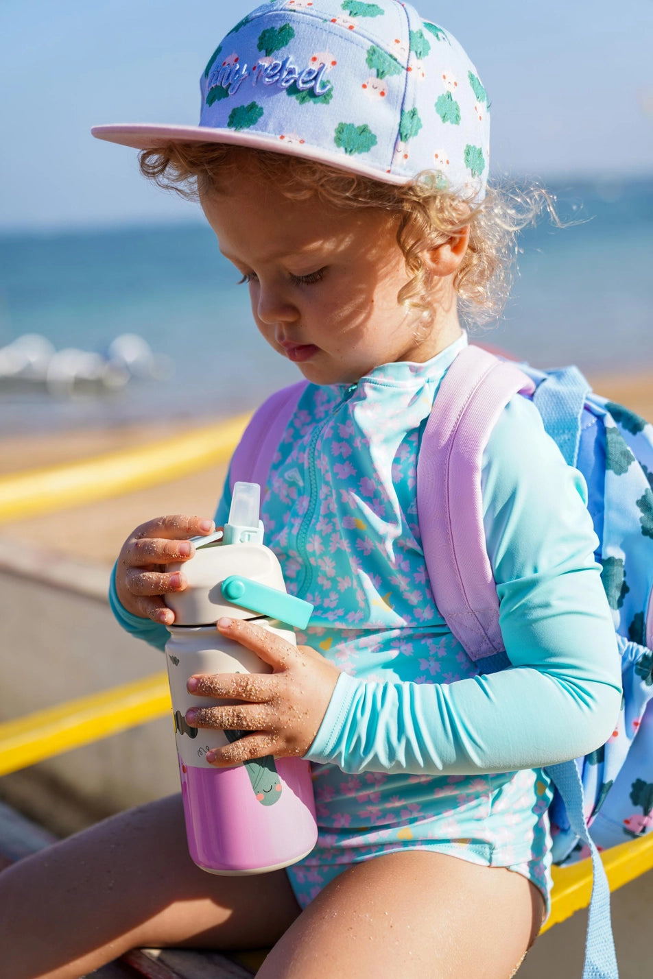 Geïsoleerde roestvrije stalen fles voor kinderen - groentenvriendjes