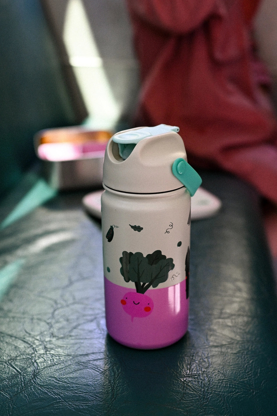 Geïsoleerde roestvrije stalen fles voor kinderen - groentenvriendjes