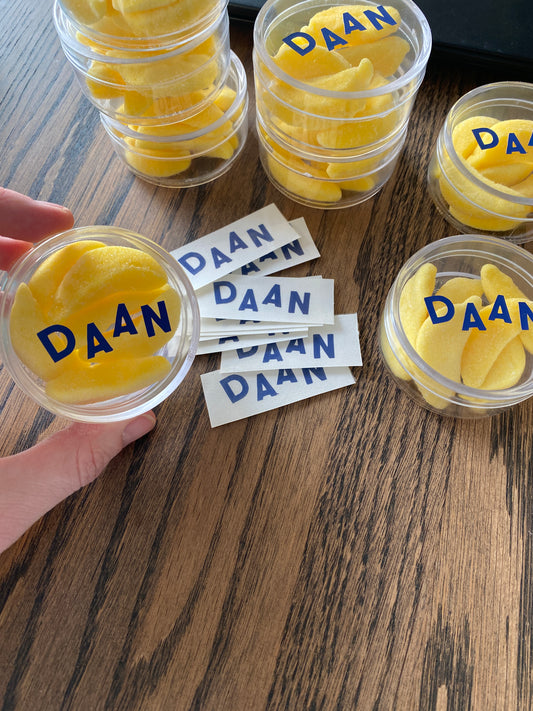 Naamstickers klein, 12st (doopsuiker)