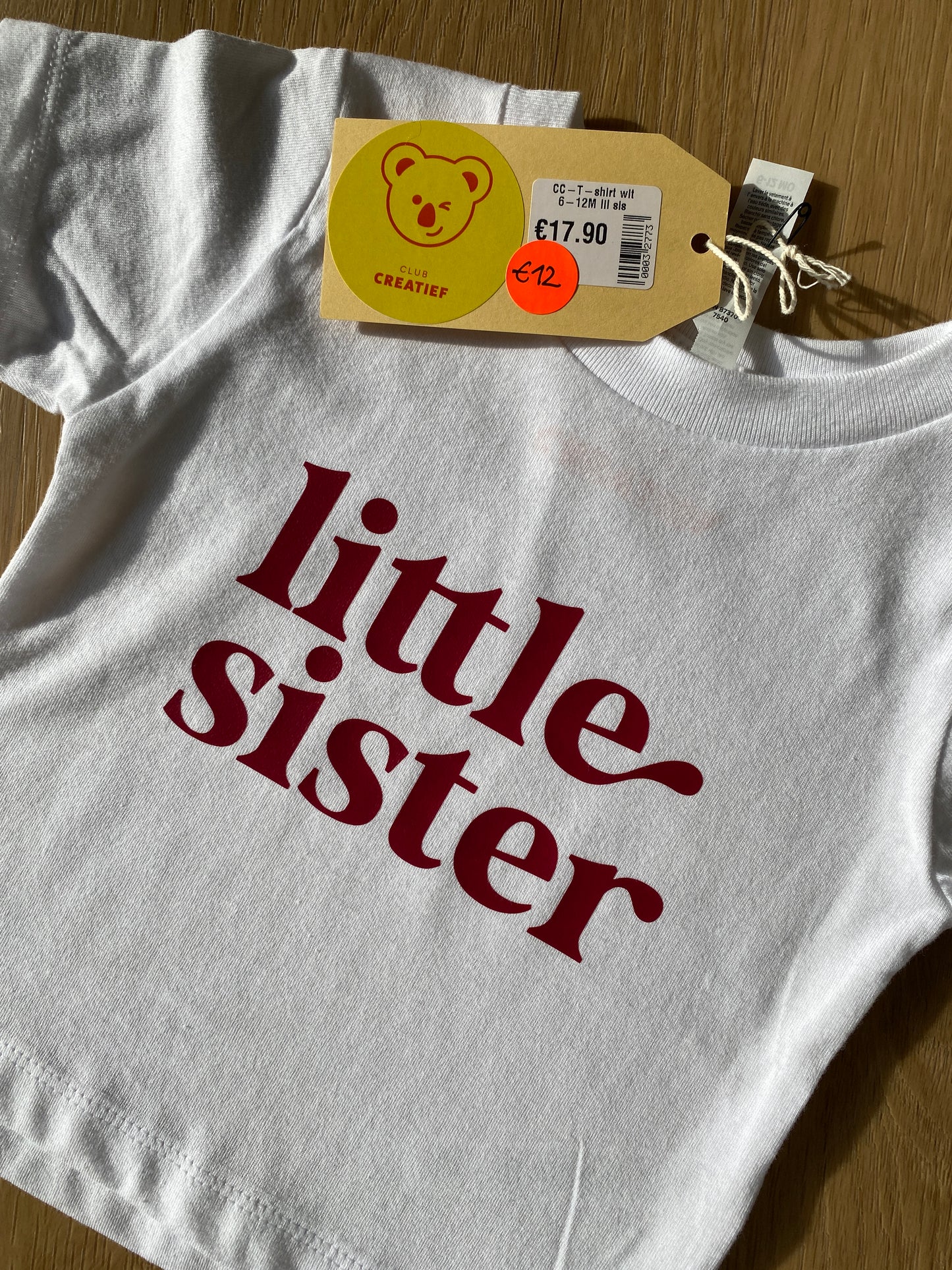 T-shirt 'little sister' 6/12m