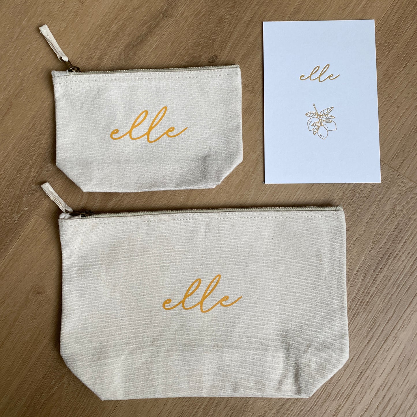 Set van 2 gepersonaliseerde toiletzakken