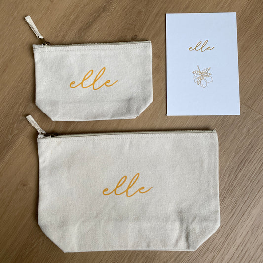 Set van 2 gepersonaliseerde toiletzakken